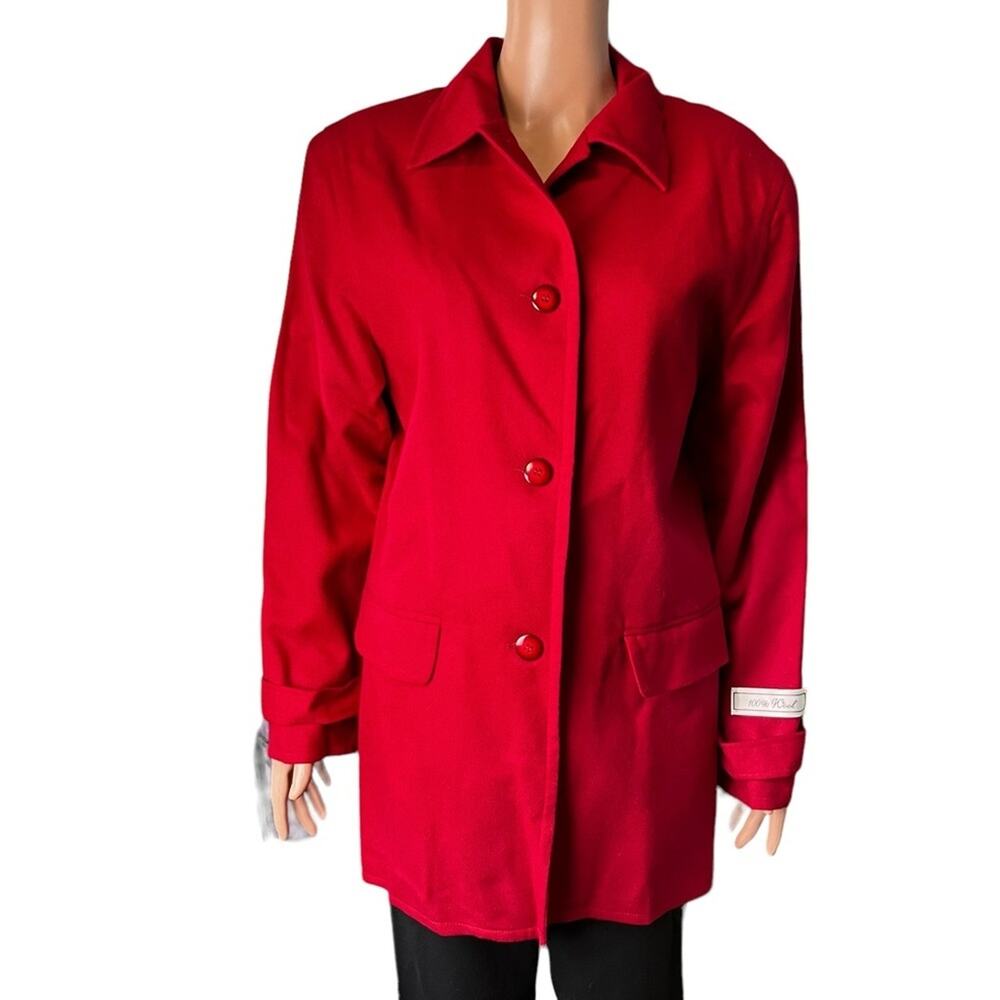 Sag Harbor Wool Red Blazer 14 New With Tags! Long Length Y2K VTG Preppy Office